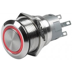Push button on-off latching 3.3v red led